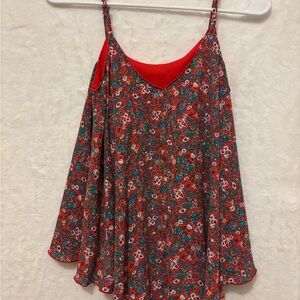 Mimi Chica Red and Orange Asymmetrical Sleeveless Camisole